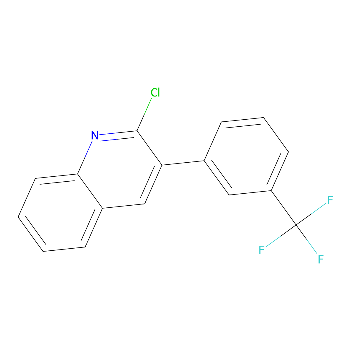 2-Chloro-3-[3-(trifluoromethyl)phenyl]quinoline molecular structure, CAS 339013-58-0