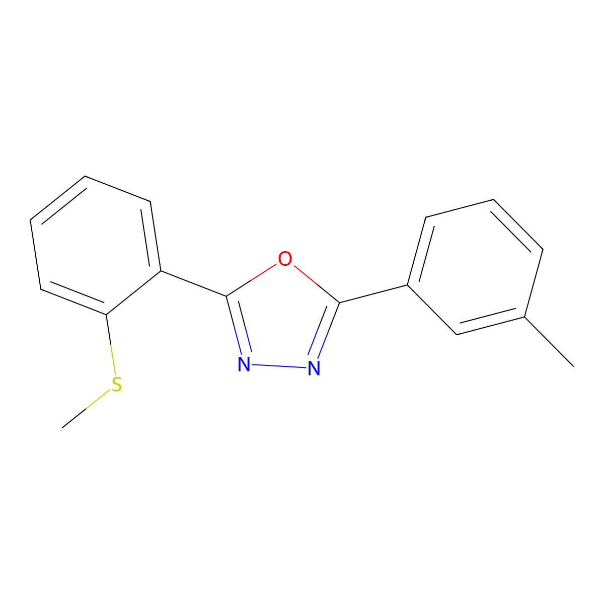 2-(3-Methylphenyl)-5-[2-(methylsulfanyl)phenyl]-1,3,4-oxadiazole molecular structure, CAS 339013-70-6