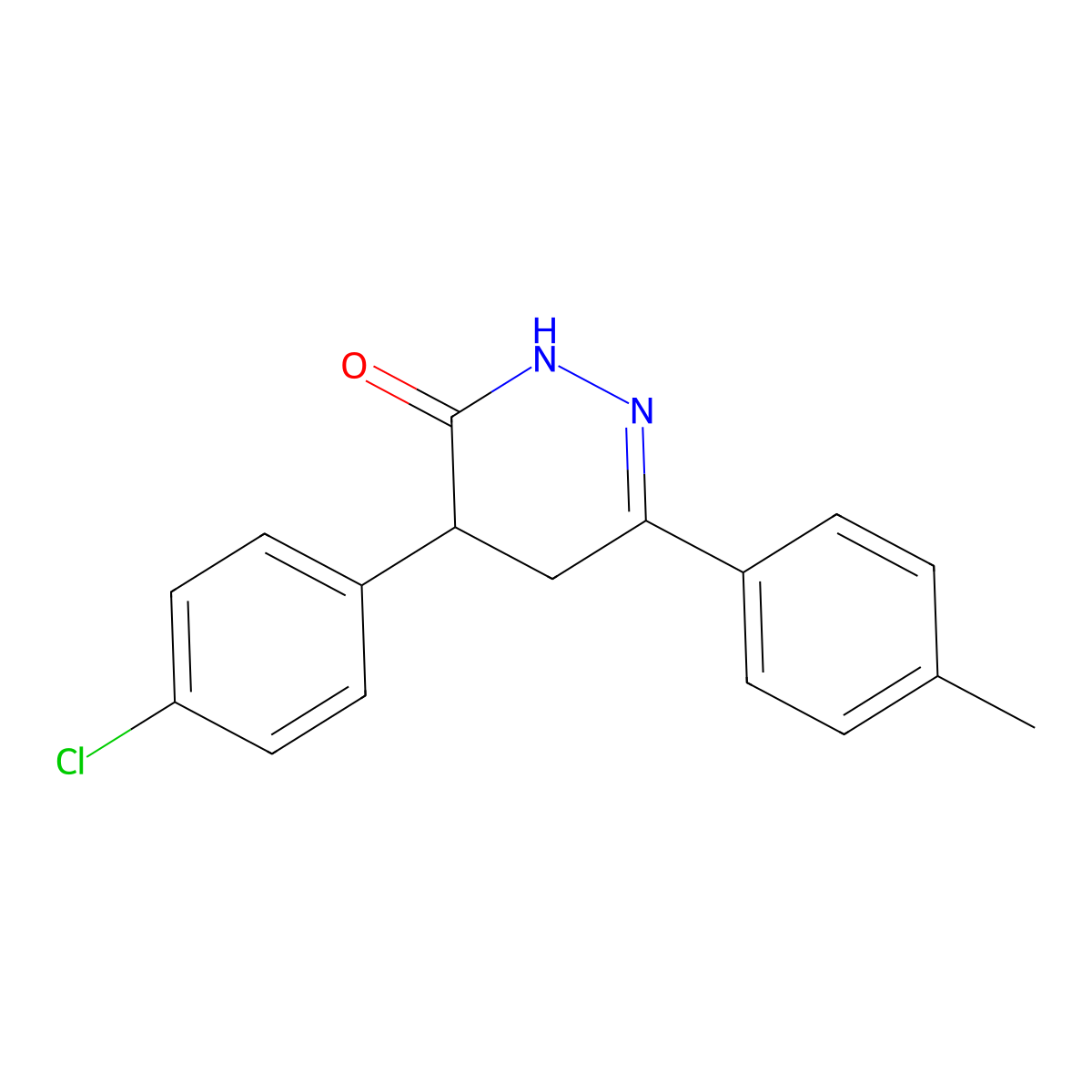4-(4-chlorophenyl)-6-(4-methylphenyl)-4,5-dihydro-3(2H)-pyridazinone molecular structure, CAS 339013-73-9
