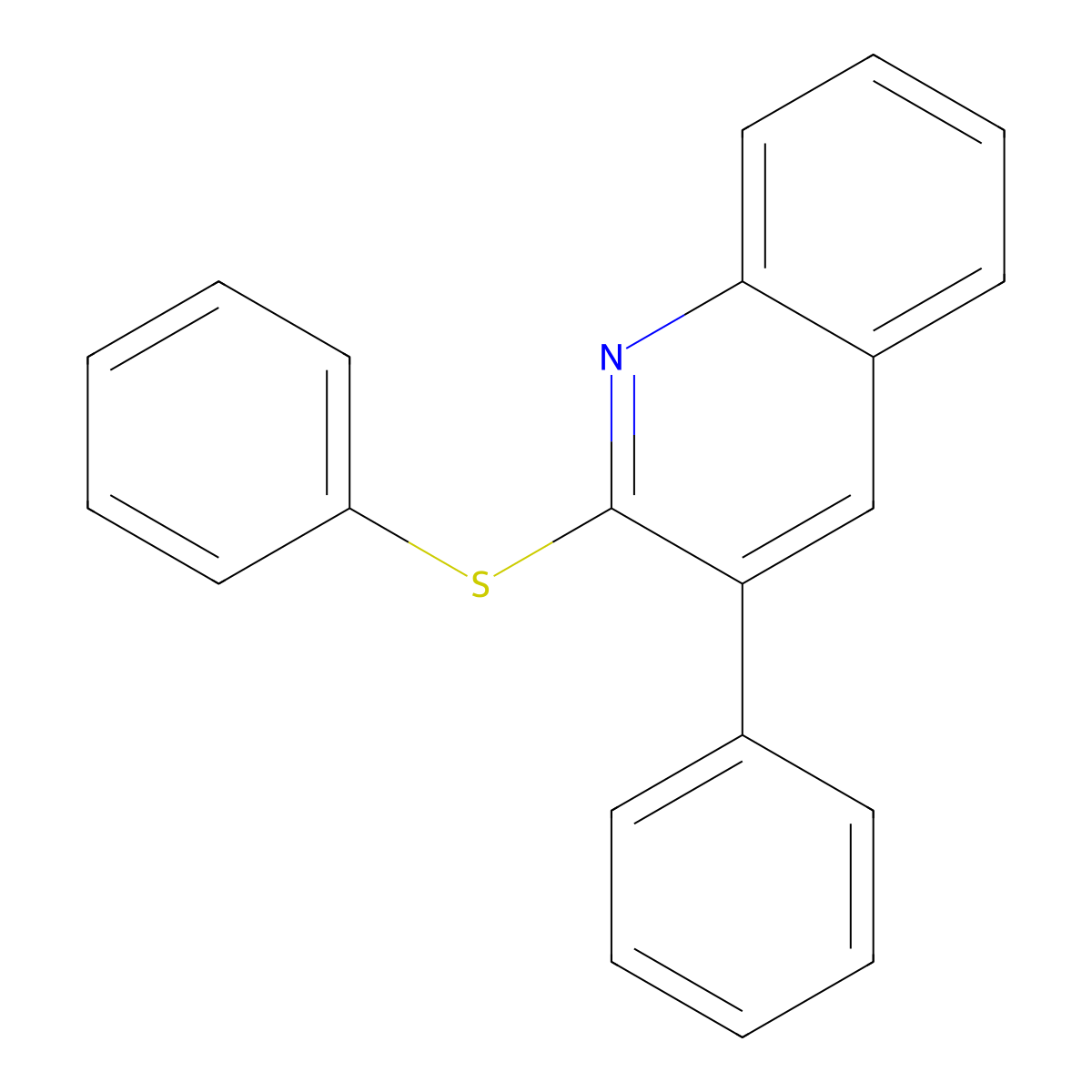 3-Phenyl-2-(phenylsulfanyl)quinoline molecular structure, CAS 339013-75-1
