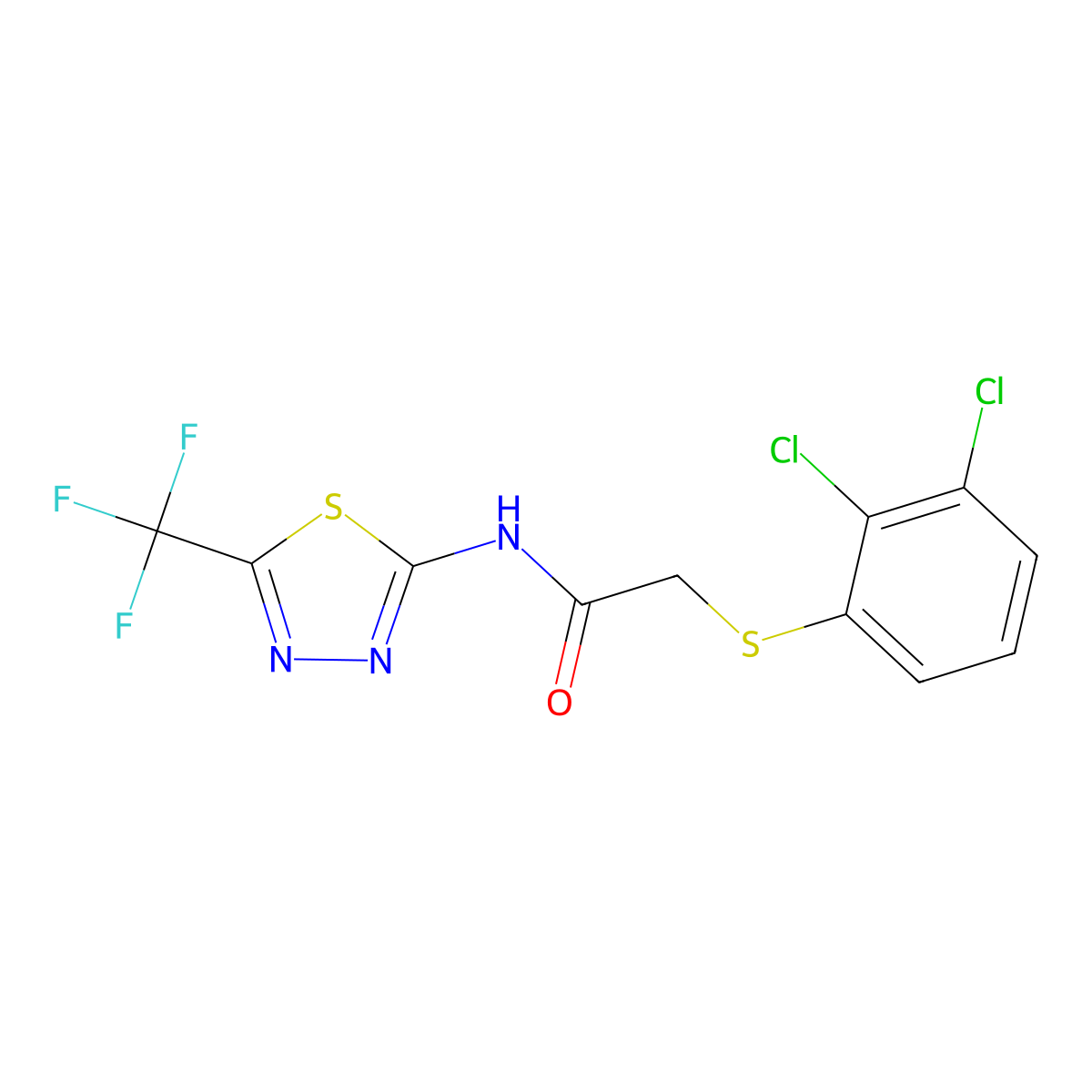 2-[(2,3-dichlorophenyl)sulfanyl]-N-[5-(trifluoromethyl)-1,3,4-thiadiazol-2-yl]acetamide molecular structure, CAS 339013-87-5