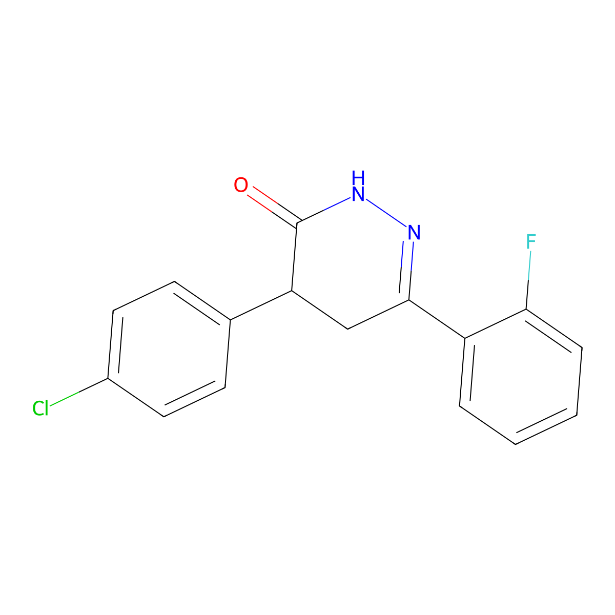 4-(4-chlorophenyl)-6-(2-fluorophenyl)-4,5-dihydro-3(2H)-pyridazinone molecular structure, CAS 339013-91-1