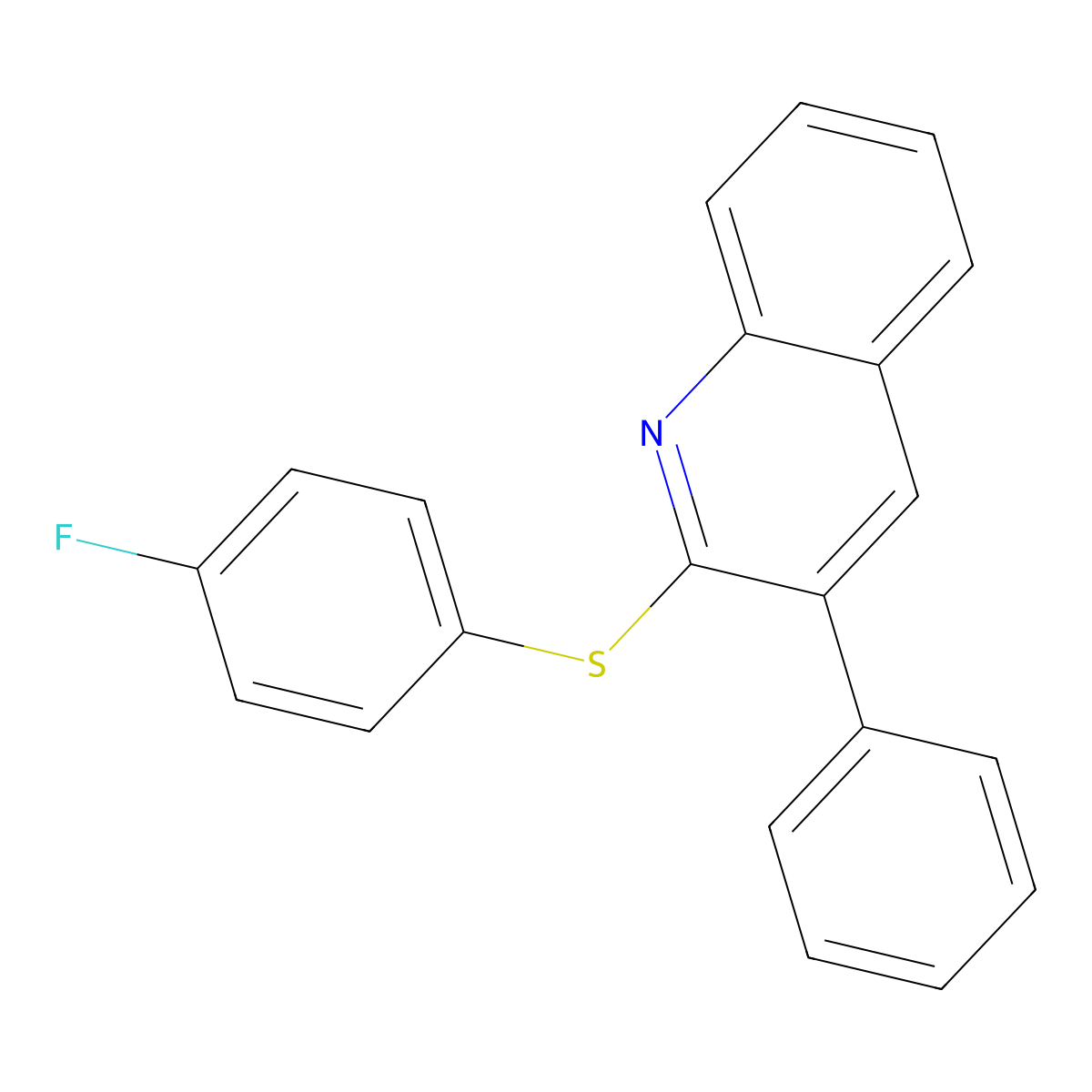 2-[(4-Fluorophenyl)sulfanyl]-3-phenylquinoline molecular structure, CAS 339013-92-2