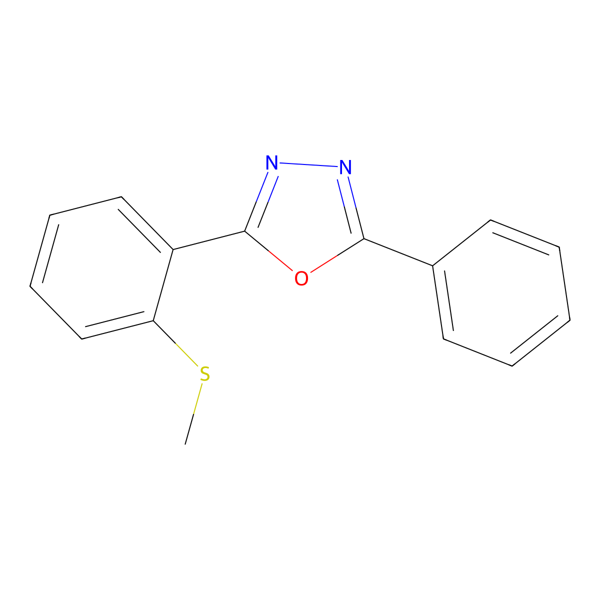 Methyl 2-(5-phenyl-1,3,4-oxadiazol-2-yl)phenyl sulfide molecular structure, CAS 339014-15-2