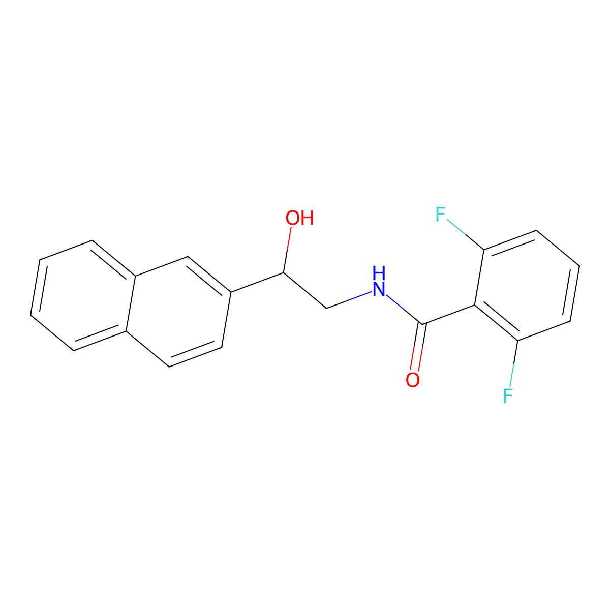 2,6-difluoro-N-[2-hydroxy-2-(2-naphthyl)ethyl]benzenecarboxamide molecular structure, CAS 339014-44-7