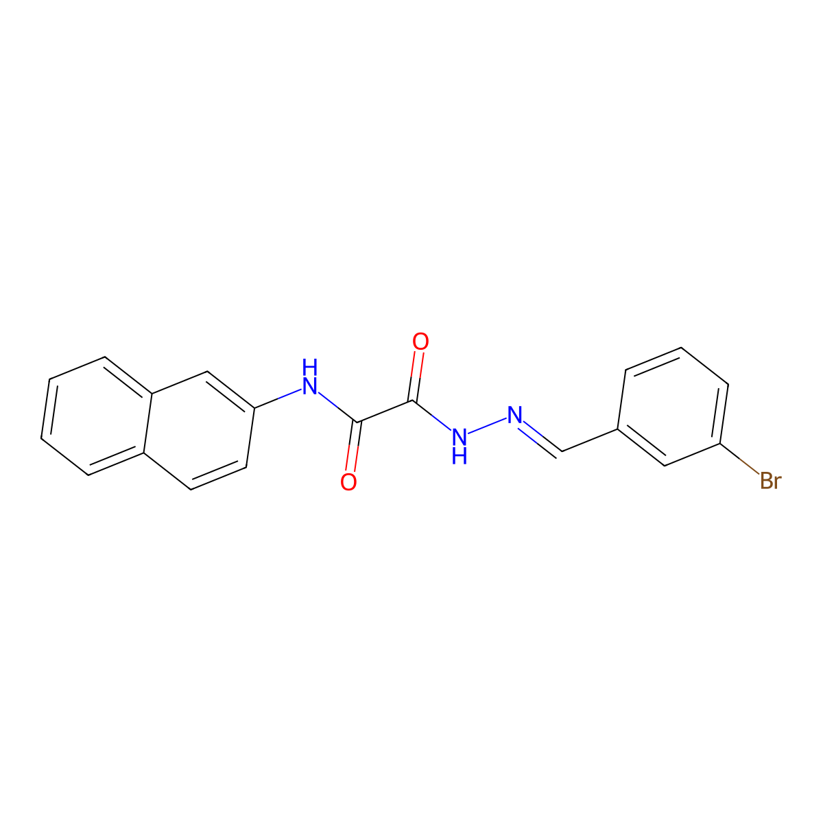 2-(2-Naphthalenylamino)-2-oxoacetic acid 2-[(3-bromophenyl)methylene]hydrazide molecular structure, CAS 339014-45-8
