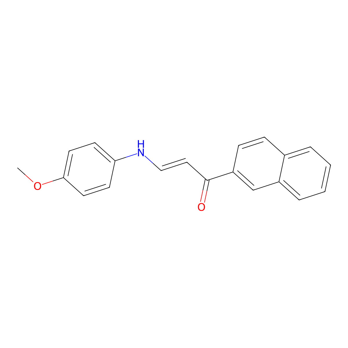 (2E)-3-[(4-methoxyphenyl)amino]-1-(naphthalen-2-yl)prop-2-en-1-one molecular structure, CAS 339014-55-0