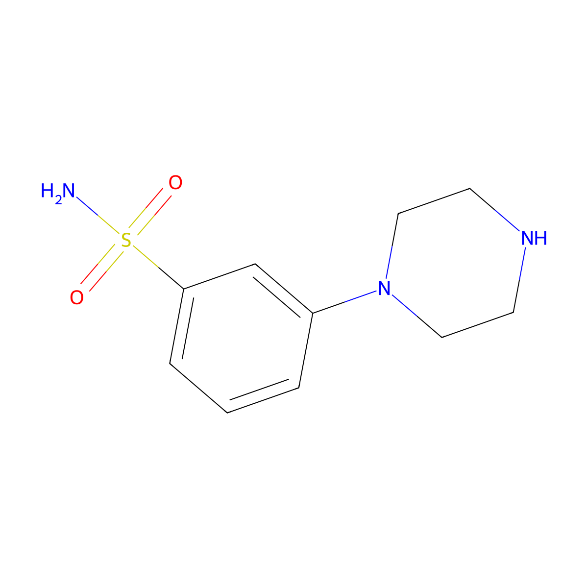 3-Piperazin-1-ylbenzenesulfonamide molecular structure, CAS 339014-58-3