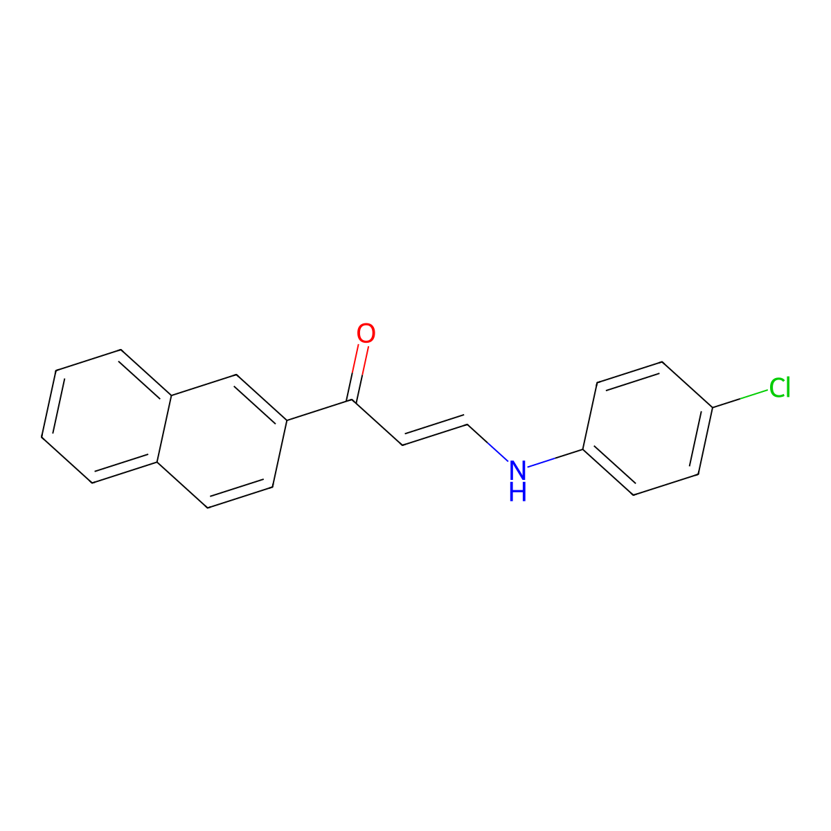 (2E)-3-[(4-chlorophenyl)amino]-1-(naphthalen-2-yl)prop-2-en-1-one molecular structure, CAS 339014-59-4