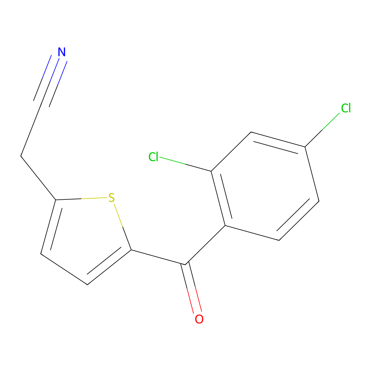 2-[5-(2,4-Dichlorobenzoyl)-2-thienyl]acetonitrile molecular structure, CAS 339014-61-8