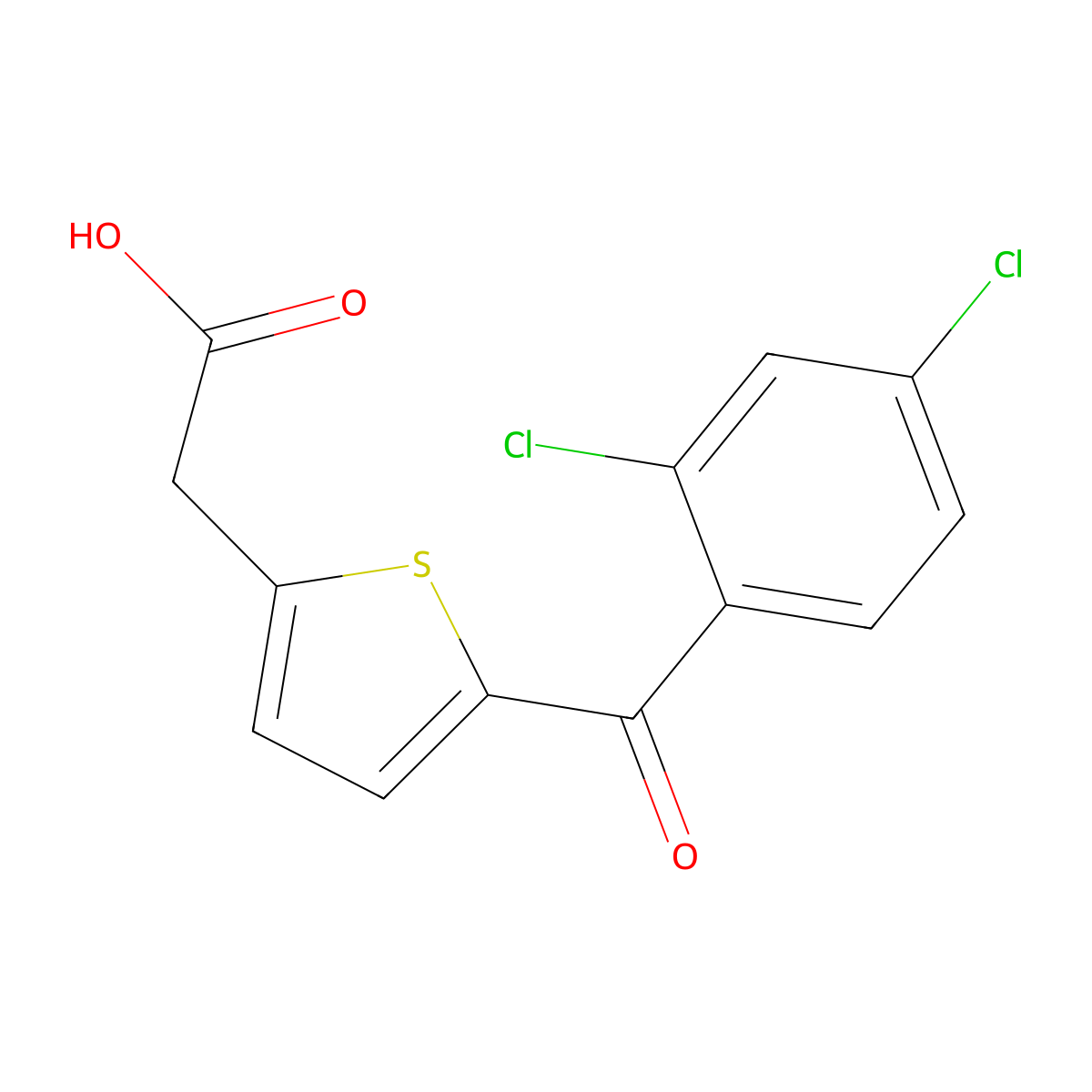 2-[5-(2,4-Dichlorobenzoyl)-2-thienyl]acetic acid molecular structure, CAS 339014-63-0