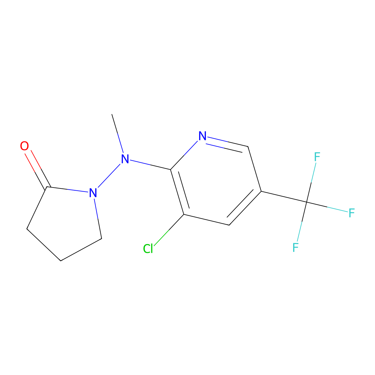 1-[[3-Chloro-5-(trifluoromethyl)-2-pyridinyl](methyl)amino]-2-pyrrolidinone molecular structure, CAS 339014-75-4