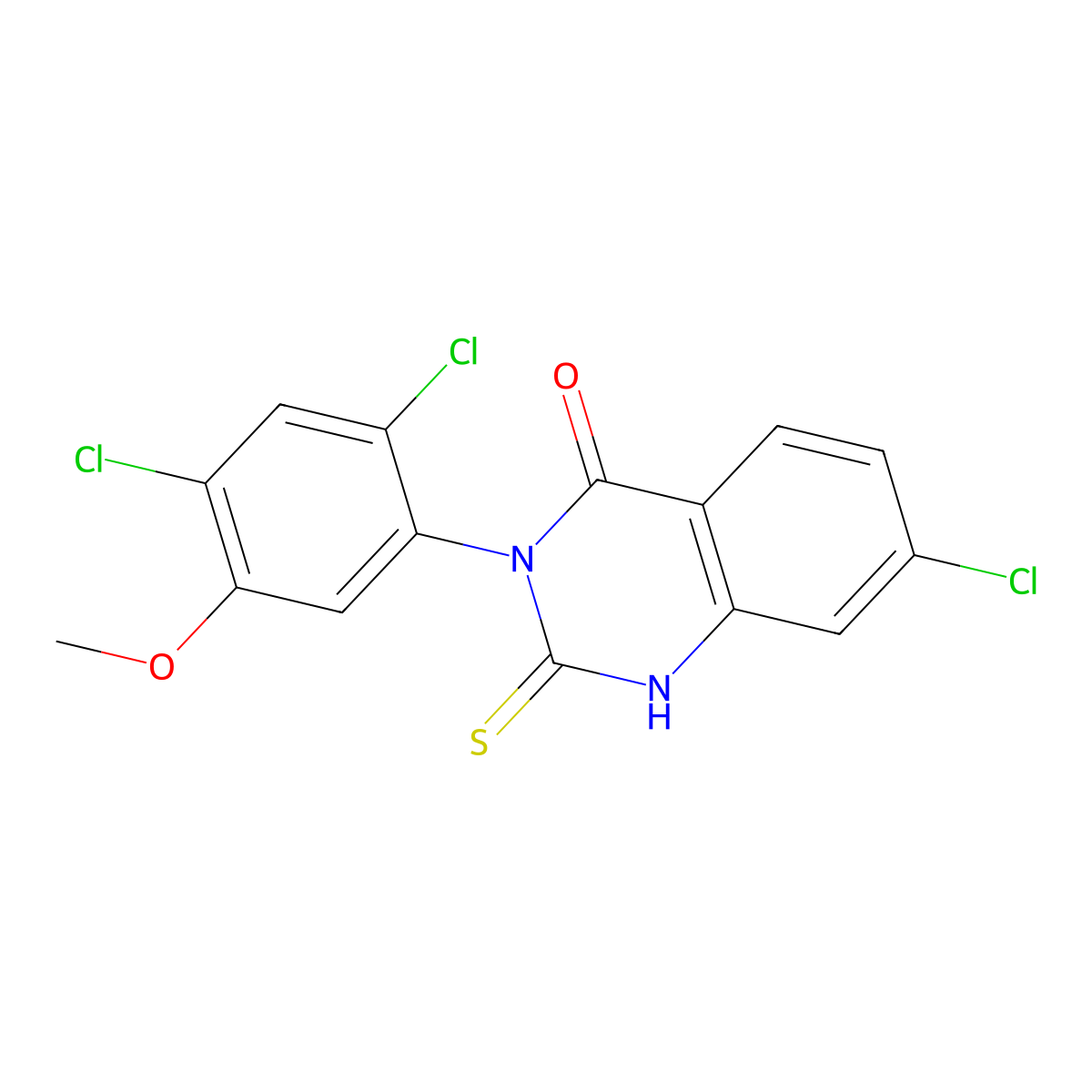 7-chloro-3-(2,4-dichloro-5-methoxyphenyl)-2-sulfanyl-4(3H)-quinazolinone molecular structure, CAS 339014-85-6