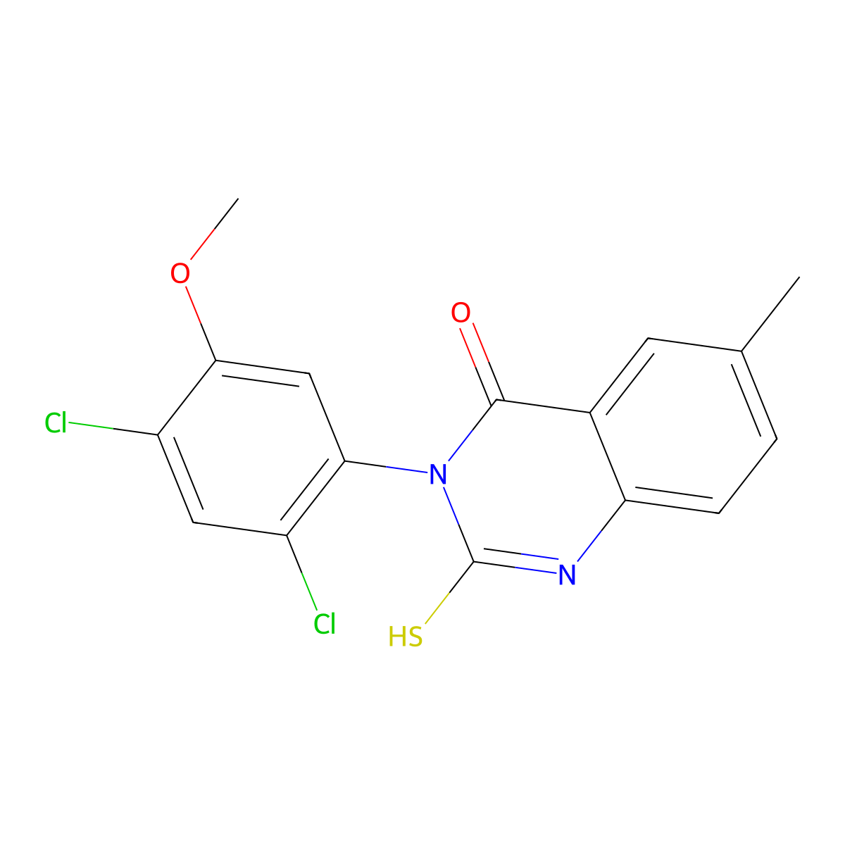 3-(2,4-dichloro-5-methoxyphenyl)-6-methyl-2-sulfanyl-4(3H)-quinazolinone molecular structure, CAS 339014-86-7