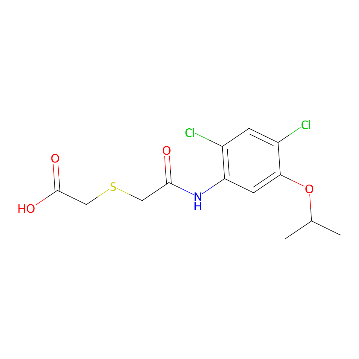 2-{[2-(2,4-Dichloro-5-isopropoxyanilino)-2-oxoethyl]sulfanyl}acetic acid molecular structure, CAS 339014-90-3