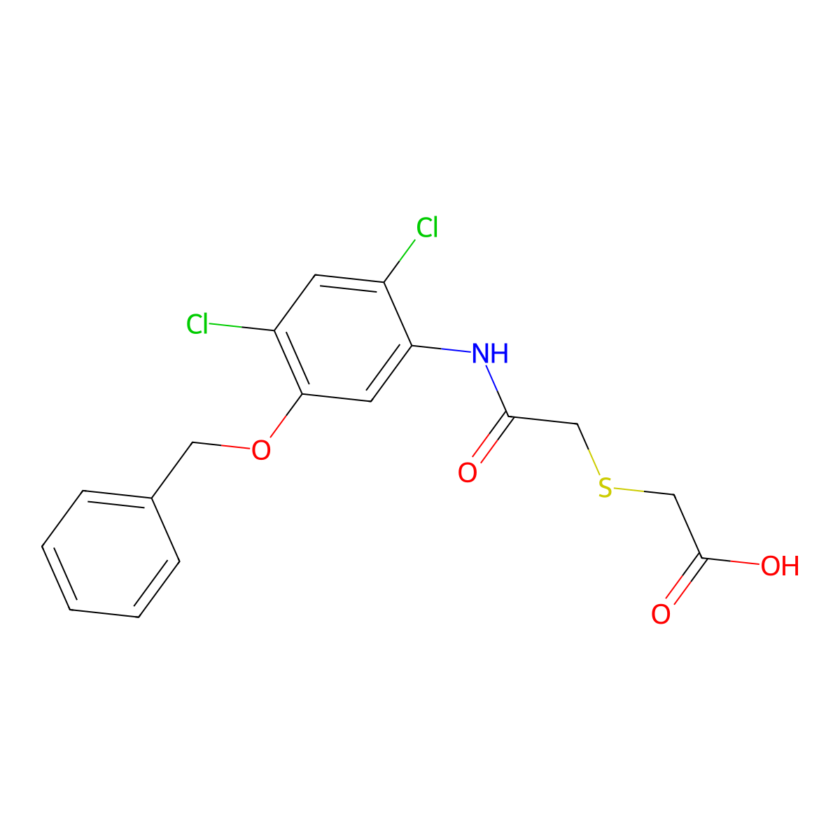 2-[2-(2,4-Dichloro-5-phenylmethoxyanilino)-2-oxoethyl]sulfanylacetic acid molecular structure, CAS 339014-97-0