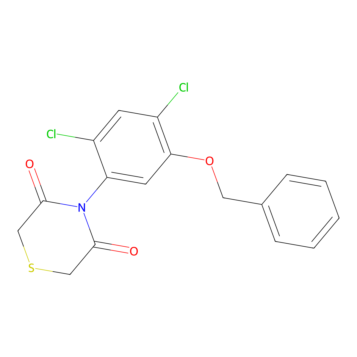 4-[5-(Benzyloxy)-2,4-dichlorophenyl]-3,5-thiomorpholinedione molecular structure, CAS 339015-03-1