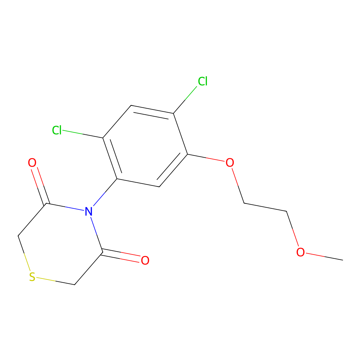 4-[2,4-Dichloro-5-(2-methoxyethoxy)phenyl]-3,5-thiomorpholinedione molecular structure, CAS 339015-07-5