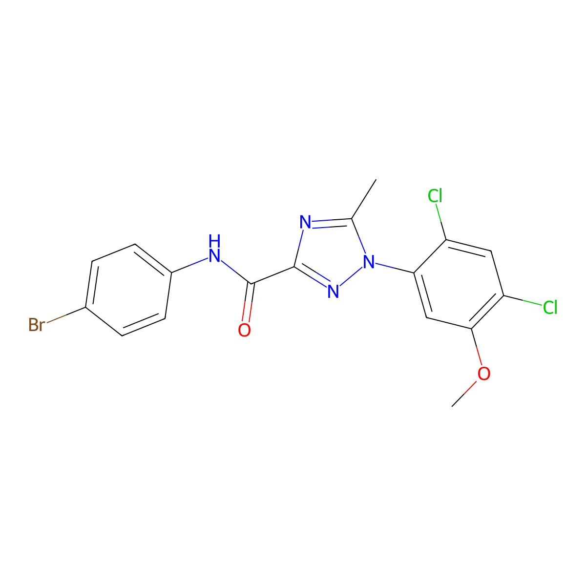 N-(4-bromophenyl)-1-(2,4-dichloro-5-methoxyphenyl)-5-methyl-1H-1,2,4-triazole-3-carboxamide molecular structure, CAS 339015-11-1