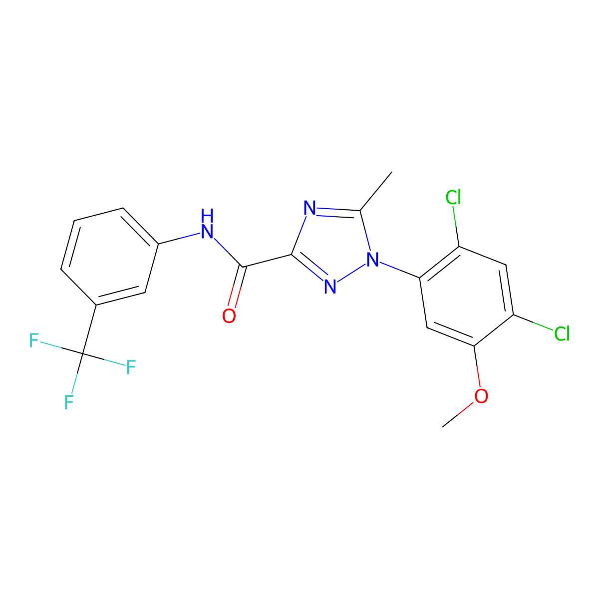 1-(2,4-dichloro-5-methoxyphenyl)-5-methyl-N-[3-(trifluoromethyl)phenyl]-1H-1,2,4-triazole-3-carboxamide molecular structure, CAS 339015-15-5