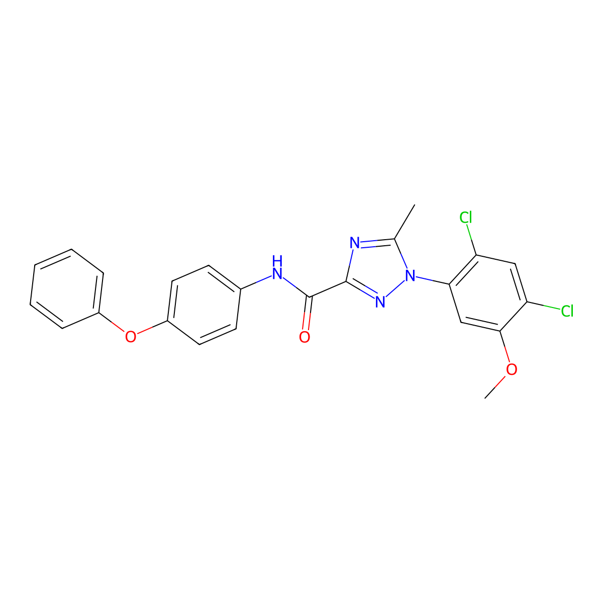 1-(2,4-dichloro-5-methoxyphenyl)-5-methyl-N-(4-phenoxyphenyl)-1H-1,2,4-triazole-3-carboxamide molecular structure, CAS 339015-16-6