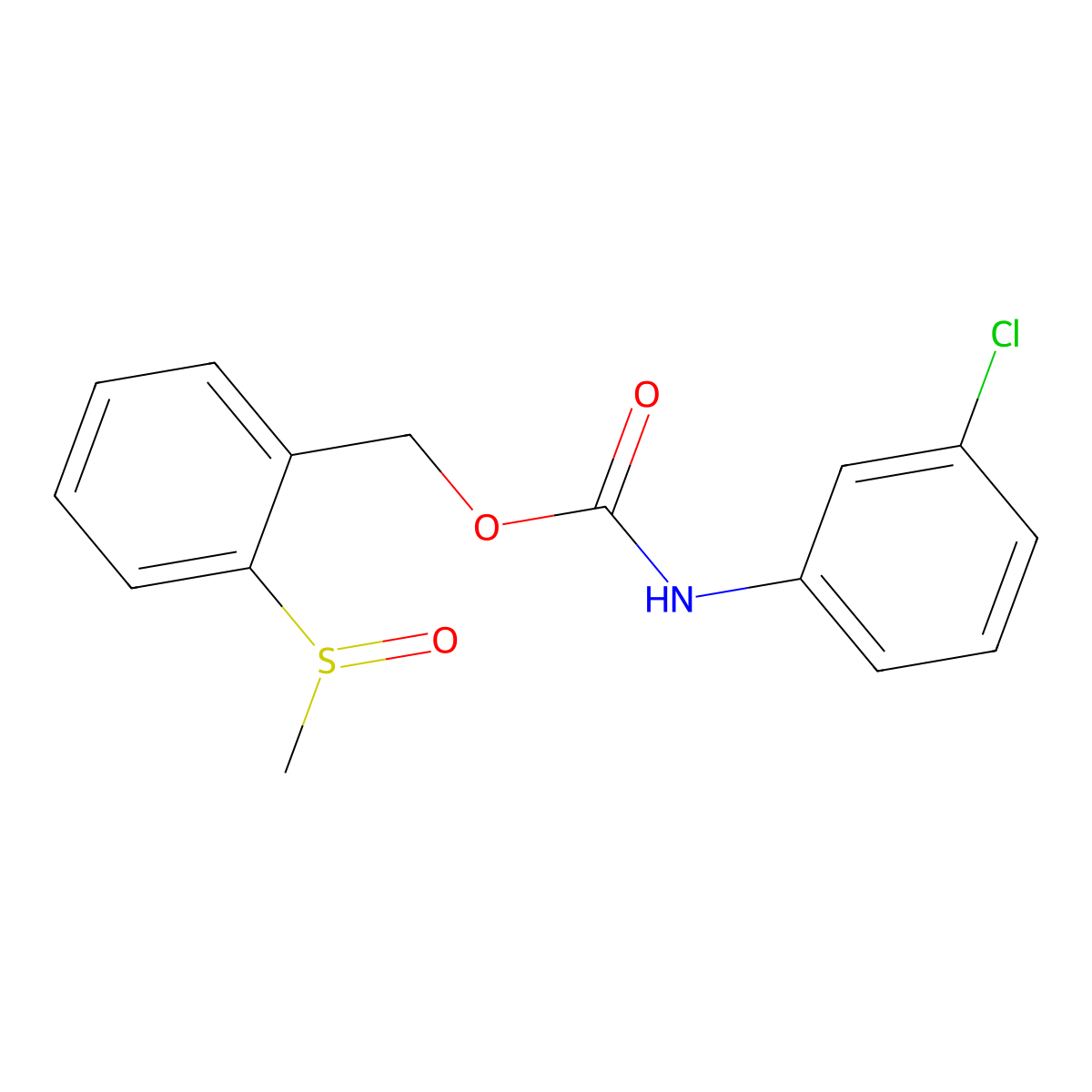 2-(methylsulfinyl)benzyl N-(3-chlorophenyl)carbamate molecular structure, CAS 339015-19-9