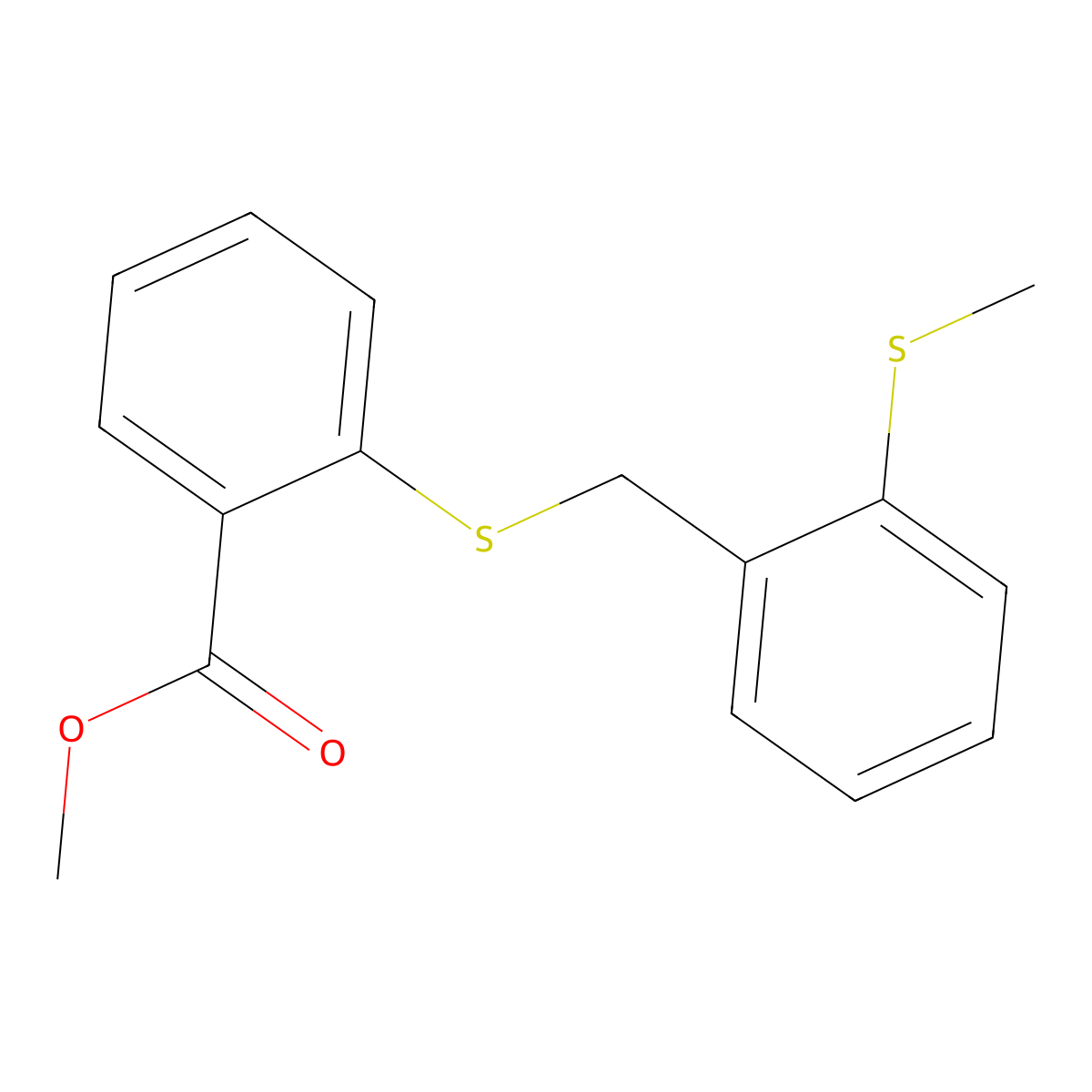 Methyl 2-{[2-(methylsulfanyl)benzyl]sulfanyl}benzenecarboxylate molecular structure, CAS 339015-30-4