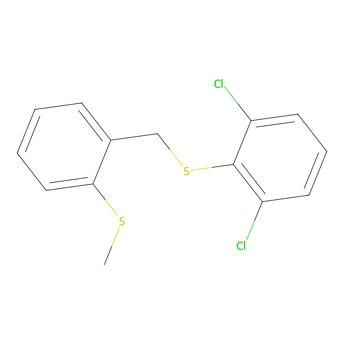 1,3-Dichloro-2-[(2-methylsulfanylphenyl)methylsulfanyl]benzene molecular structure, CAS 339015-31-5