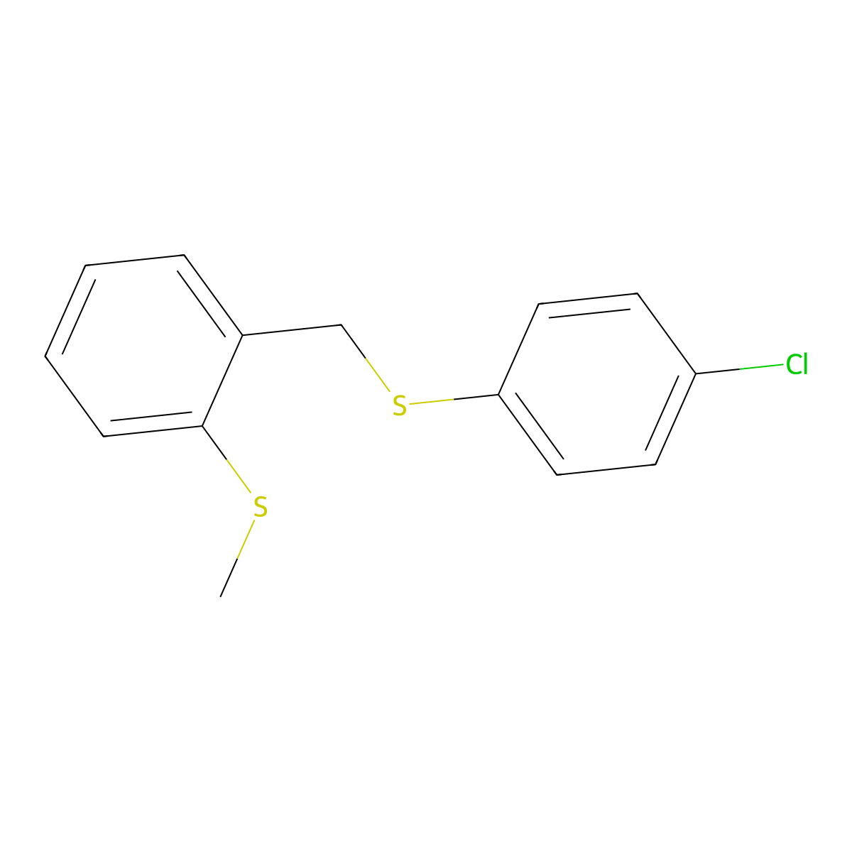 4-Chlorophenyl 2-(methylsulfanyl)benzyl sulfide molecular structure, CAS 339015-36-0