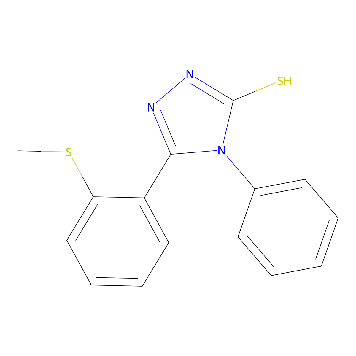 5-[2-(methylsulfanyl)phenyl]-4-phenyl-4H-1,2,4-triazol-3-ylhydrosulfide molecular structure, CAS 339015-44-0