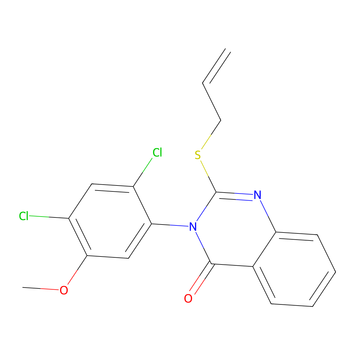 2-(allylsulfanyl)-3-(2,4-dichloro-5-methoxyphenyl)-4(3H)-quinazolinone molecular structure, CAS 339015-52-0