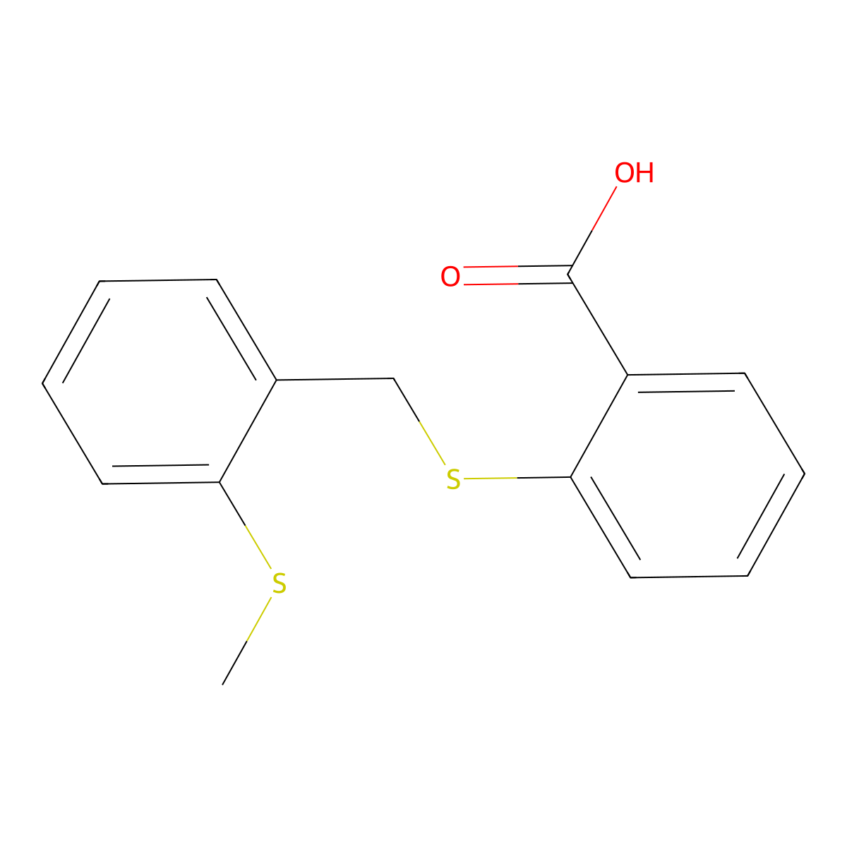 2-[(2-methylsulfanylphenyl)methylsulfanyl]benzoic Acid molecular structure, CAS 339015-54-2