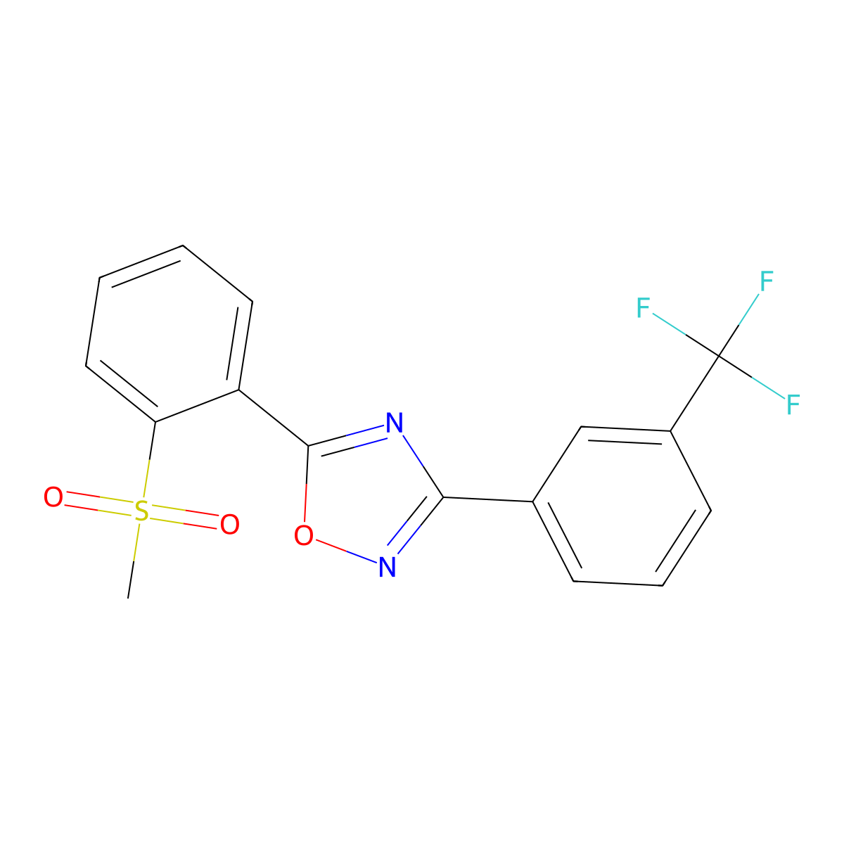 Methyl 2-{3-[3-(trifluoromethyl)phenyl]-1,2,4-oxadiazol-5-yl}phenyl sulfone molecular structure, CAS 339015-71-3