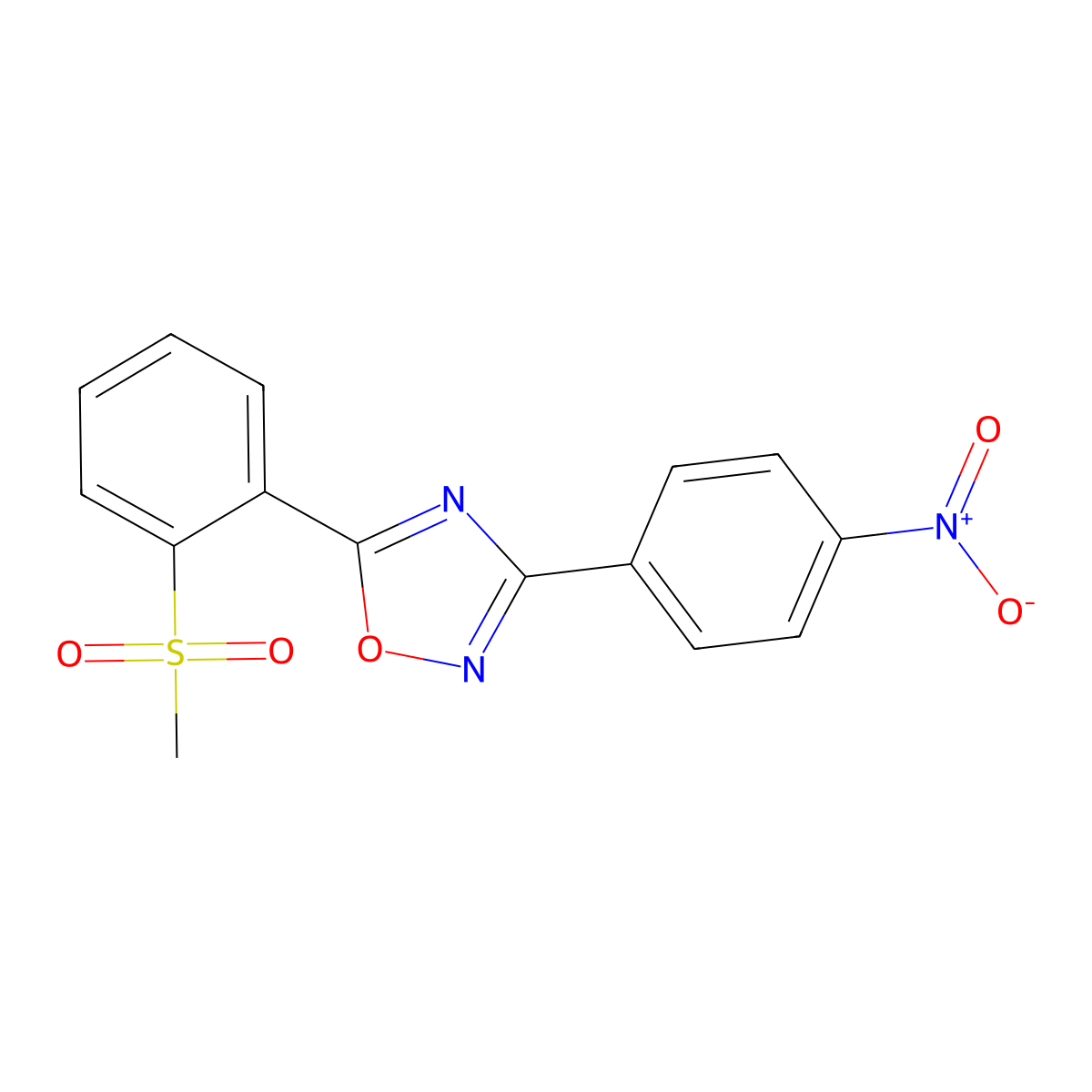 Methyl 2-[3-(4-nitrophenyl)-1,2,4-oxadiazol-5-yl]phenyl sulfone molecular structure, CAS 339015-75-7