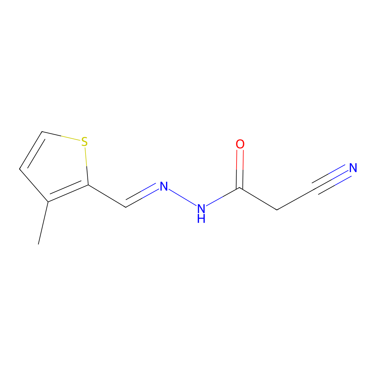 2-cyano-N'-[(1E)-(3-methylthiophen-2-yl)methylidene]acetohydrazide molecular structure, CAS 339015-77-9
