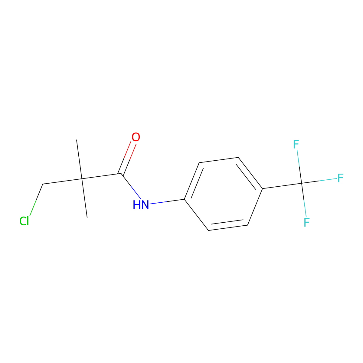 3-chloro-2,2-dimethyl-N-[4-(trifluoromethyl)phenyl]propanamide molecular structure, CAS 339015-90-6