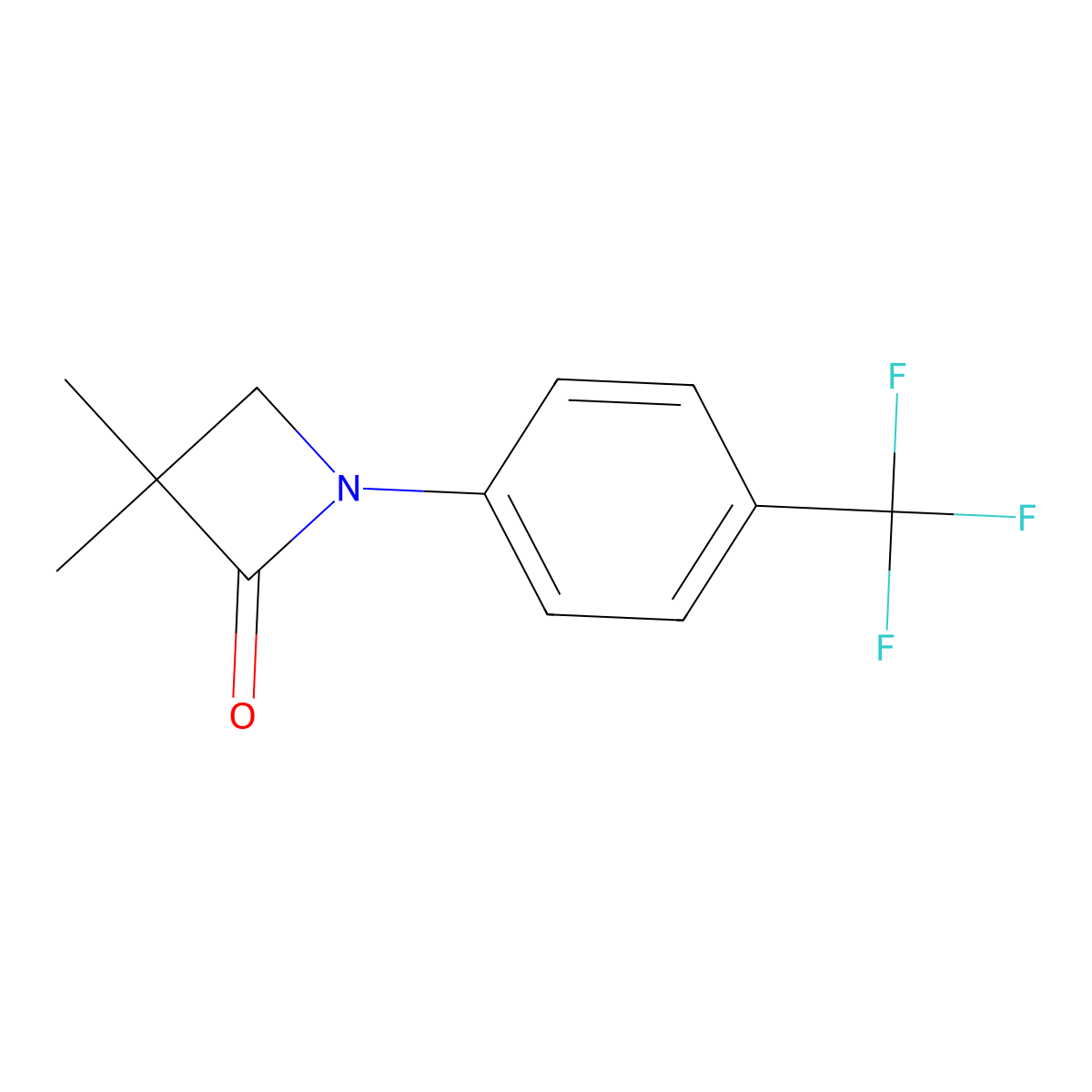 3,3-Dimethyl-1-[4-(trifluoromethyl)phenyl]azetidin-2-one molecular structure, CAS 339015-91-7