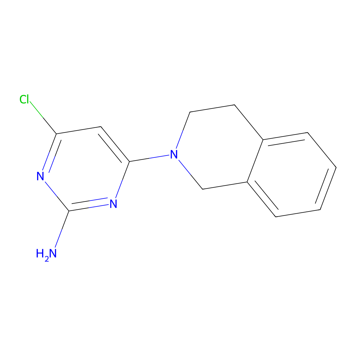 4-chloro-6-[3,4-dihydro-2(1H)-isoquinolinyl]-2-pyrimidinamine molecular structure, CAS 339015-95-1