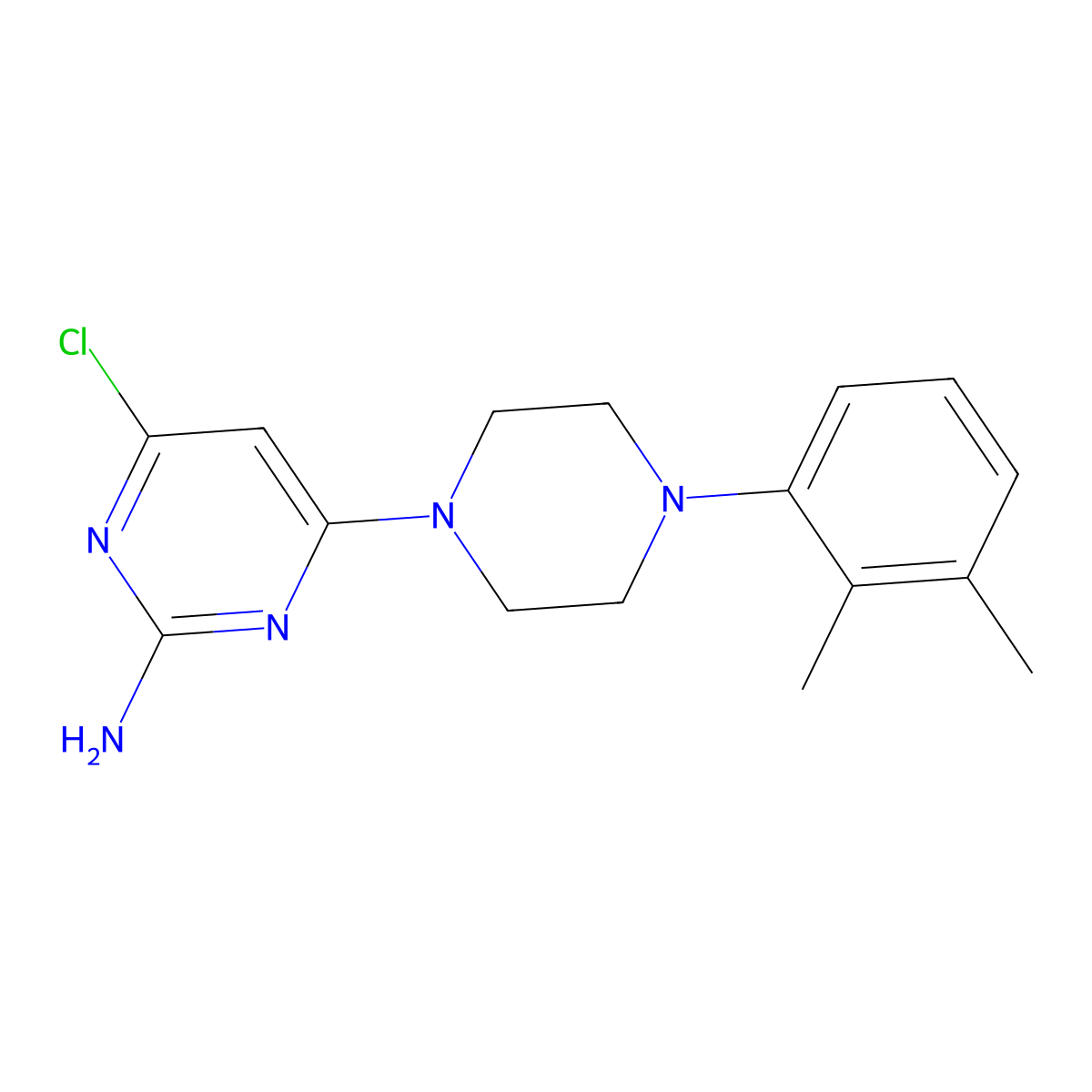 4-Chloro-6-[4-(2,3-dimethylphenyl)piperazino]-2-pyrimidinamine molecular structure, CAS 339016-04-5