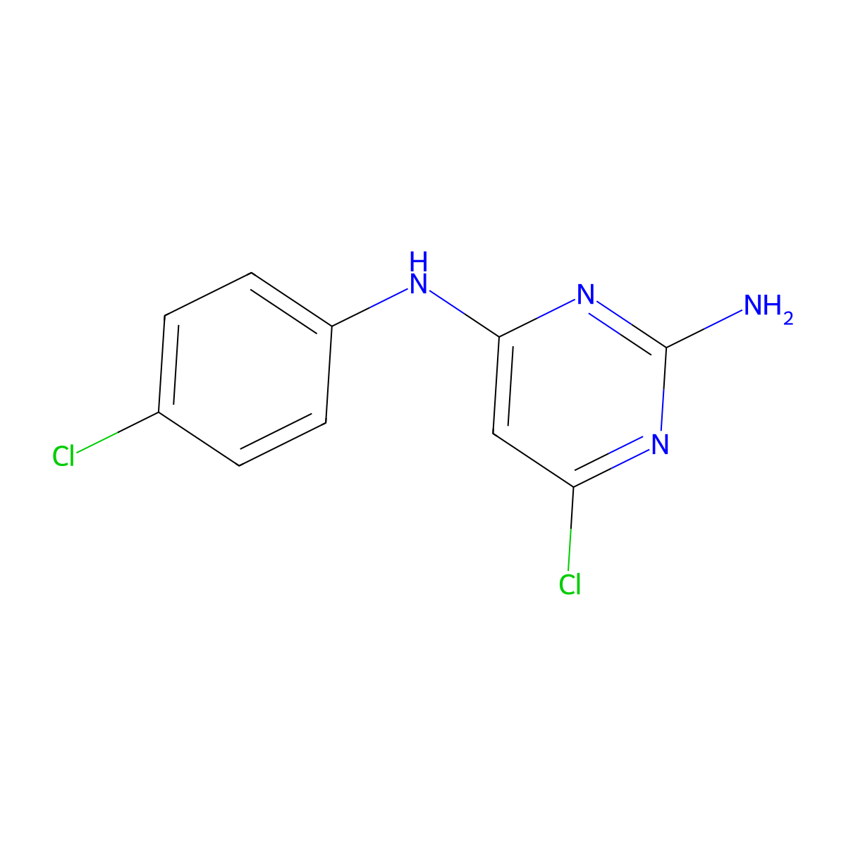 6-chloro-4-N-(4-chlorophenyl)pyrimidine-2,4-diamine molecular structure, CAS 339016-16-9