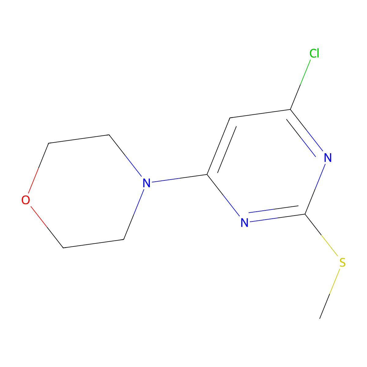 4-[6-Chloro-2-(methylsulfanyl)-4-pyrimidinyl]morpholine molecular structure, CAS 339016-21-6