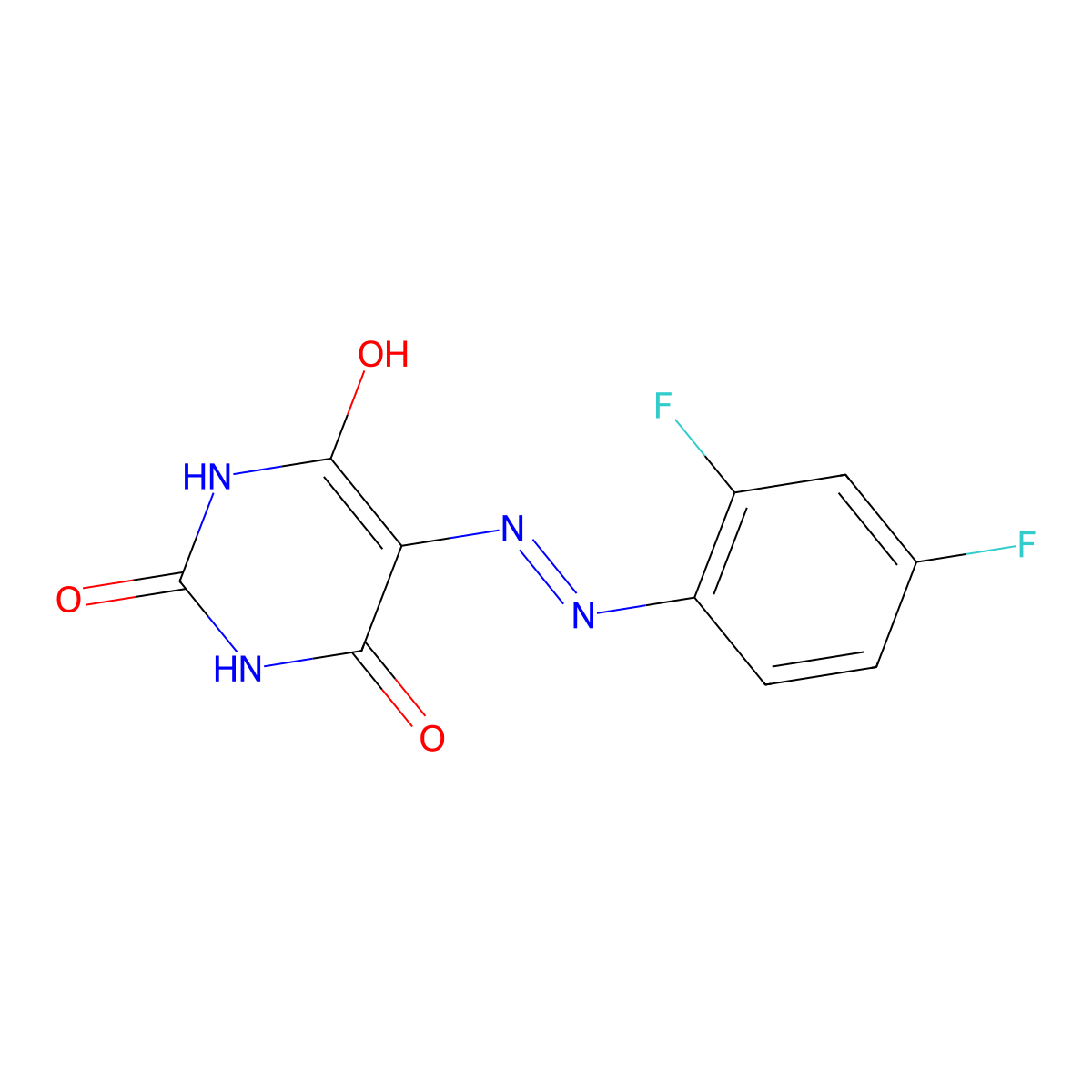 5-[2-(2,4-Difluorophenyl)diazenyl]-2,4,6-pyrimidinetriol molecular structure, CAS 339016-27-2