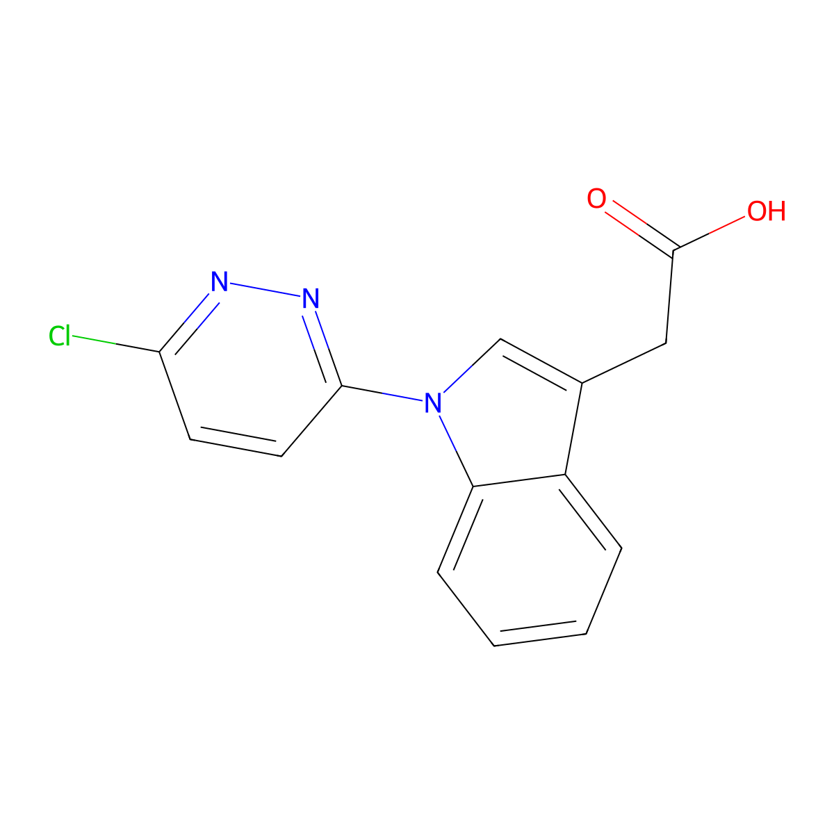 2-[1-(6-chloro-3-pyridazinyl)-1H-indol-3-yl]acetic acid molecular structure, CAS 339016-30-7