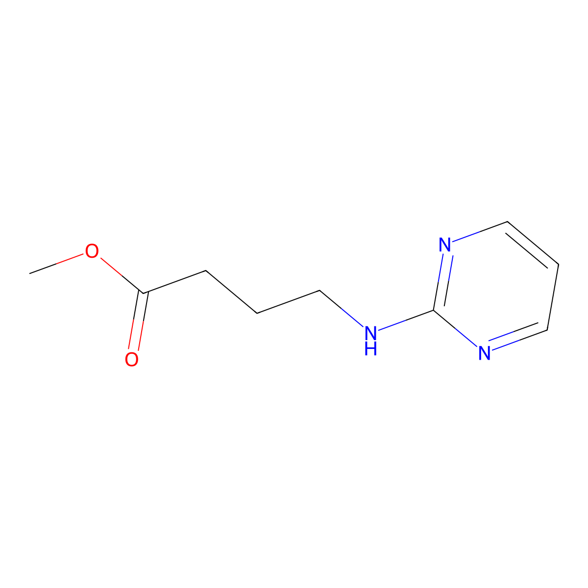 Methyl 4-(pyrimidin-2-ylamino)butanoate molecular structure, CAS 339016-47-6
