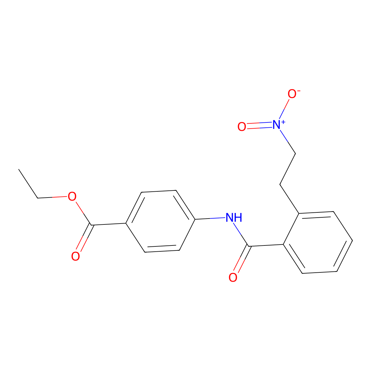 Ethyl 4-[[2-(2-nitroethyl)benzoyl]amino]benzoate molecular structure, CAS 339016-54-5