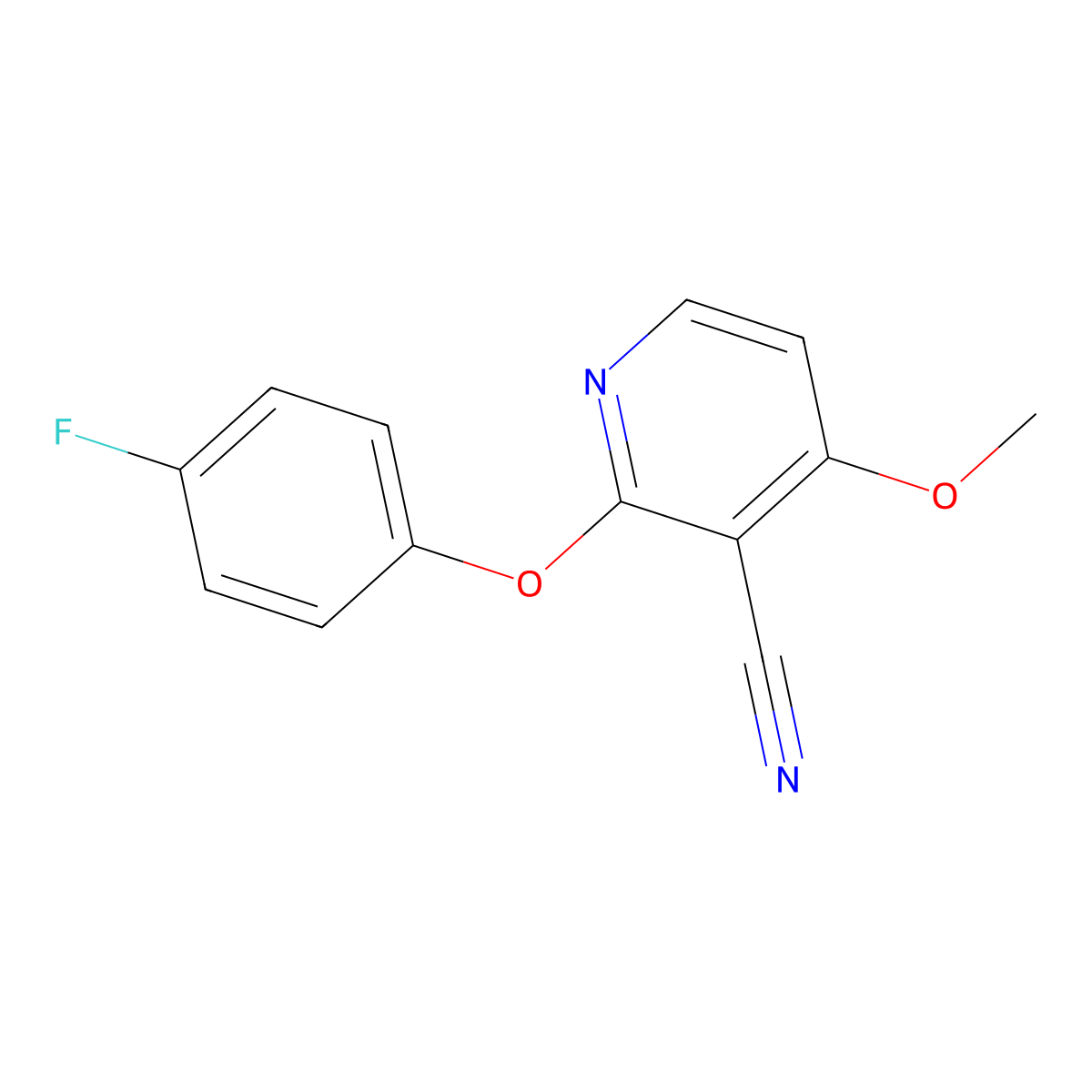 2-(4-Fluorophenoxy)-4-methoxynicotinonitrile molecular structure, CAS 339016-65-8