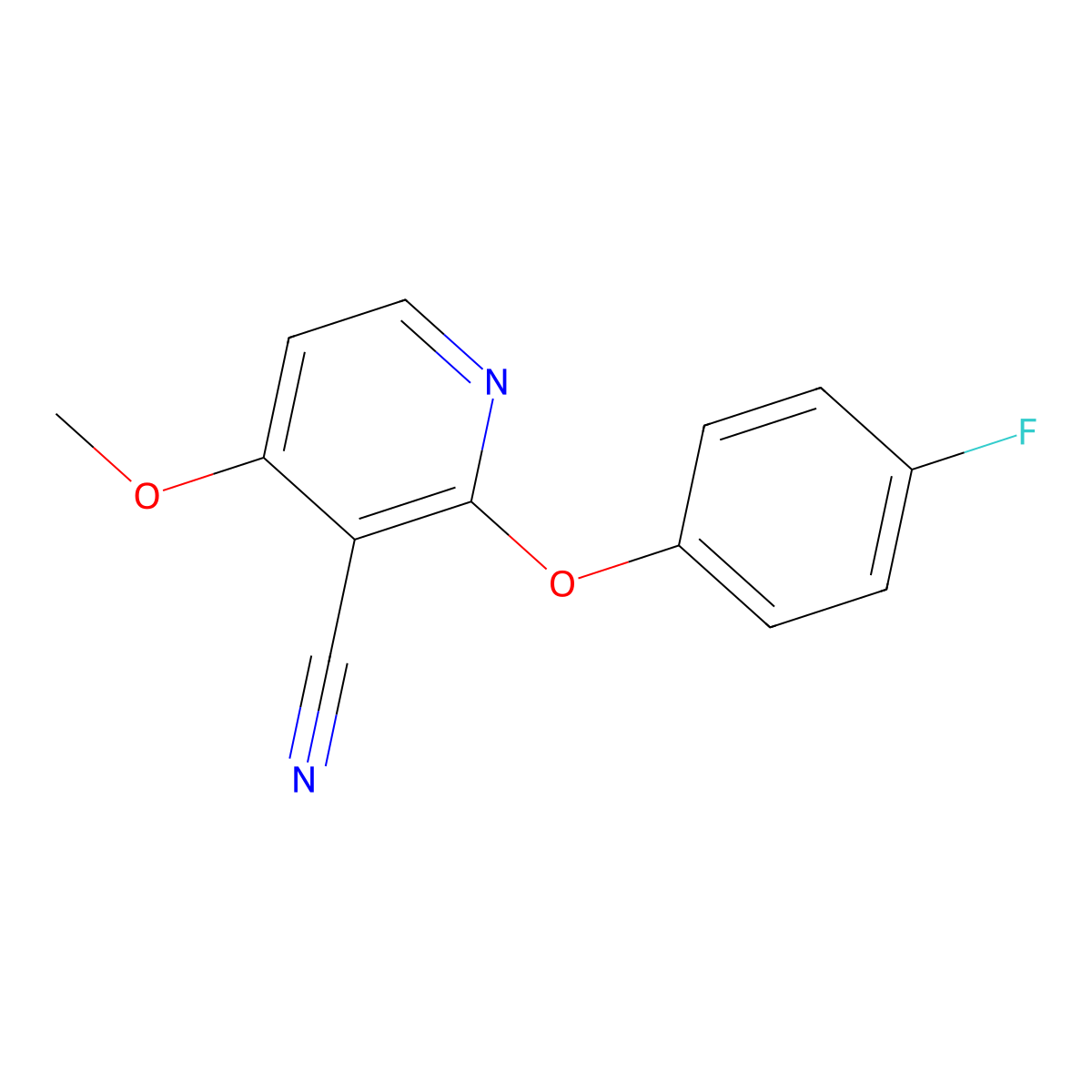 2-(4-Fluorophenoxy)-4-methoxynicotinonitrile molecular structure, CAS 339016-65-8