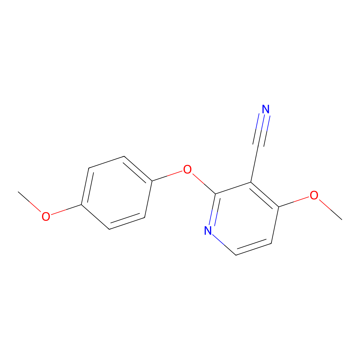 4-Methoxy-2-(4-methoxyphenoxy)pyridine-3-carbonitrile molecular structure, CAS 339016-66-9