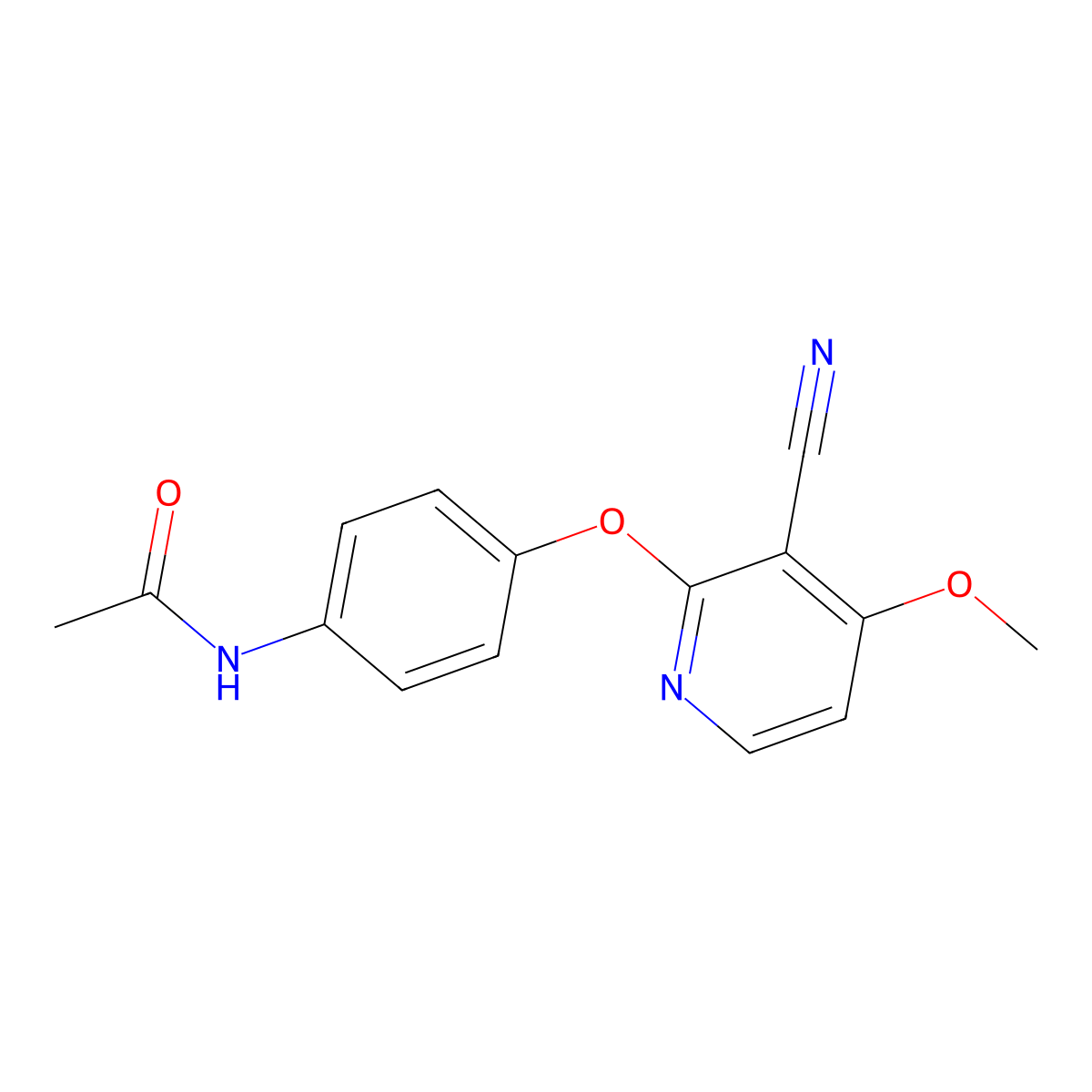 N-{4-[(3-cyano-4-methoxy-2-pyridinyl)oxy]phenyl}acetamide molecular structure, CAS 339016-72-7