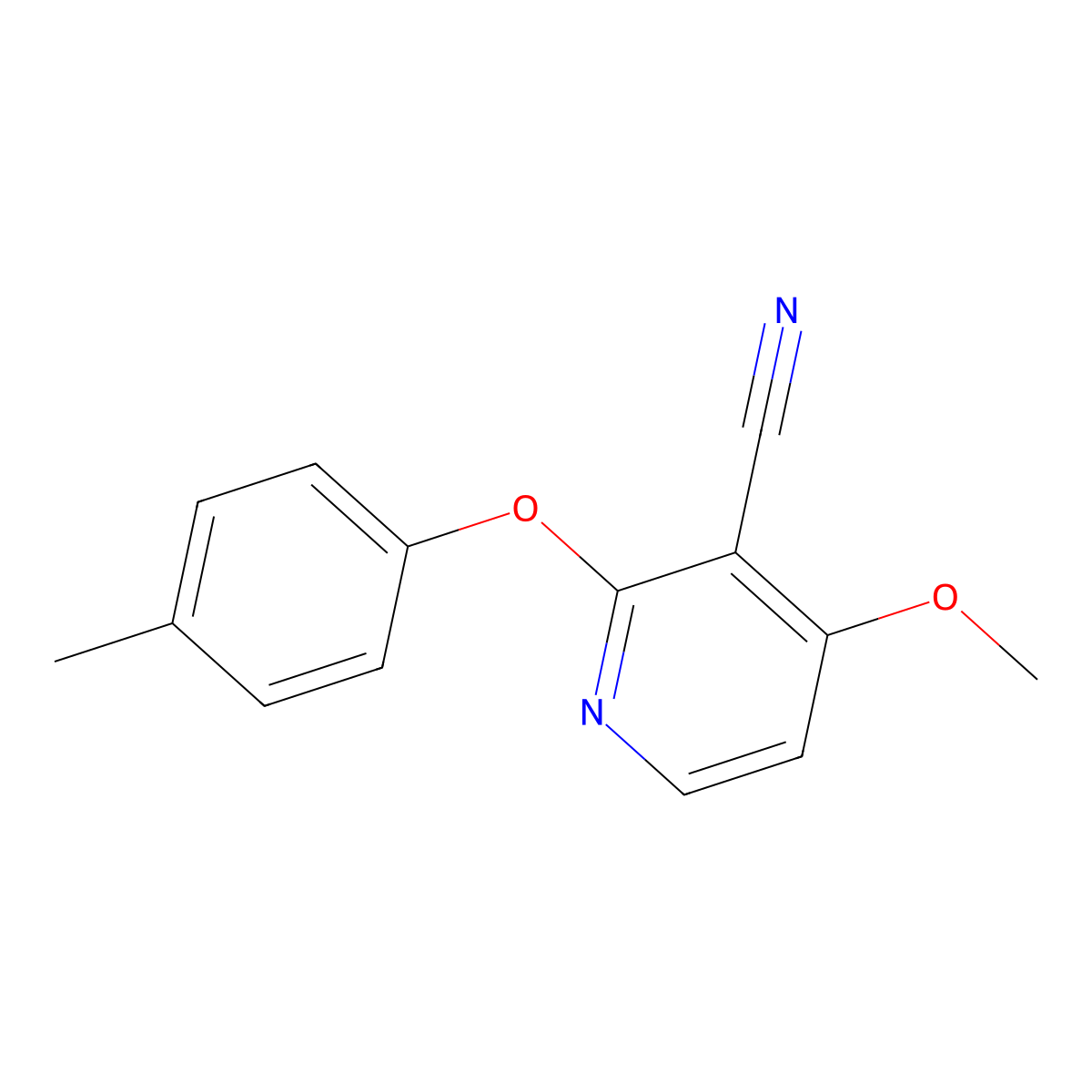 4-Methoxy-2-(4-methylphenoxy)pyridine-3-carbonitrile molecular structure, CAS 339016-79-4